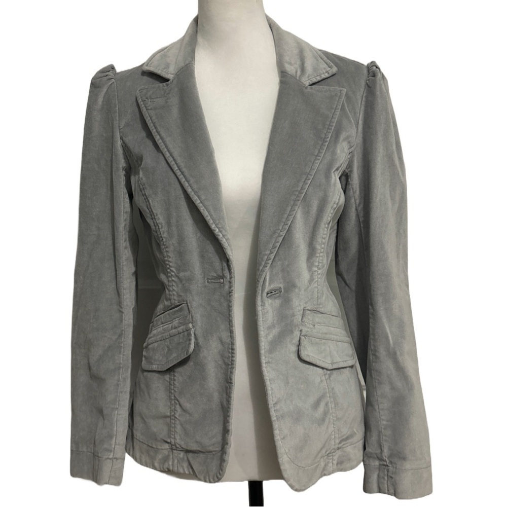WHBM Velvet Gray Blazer. Size 2
